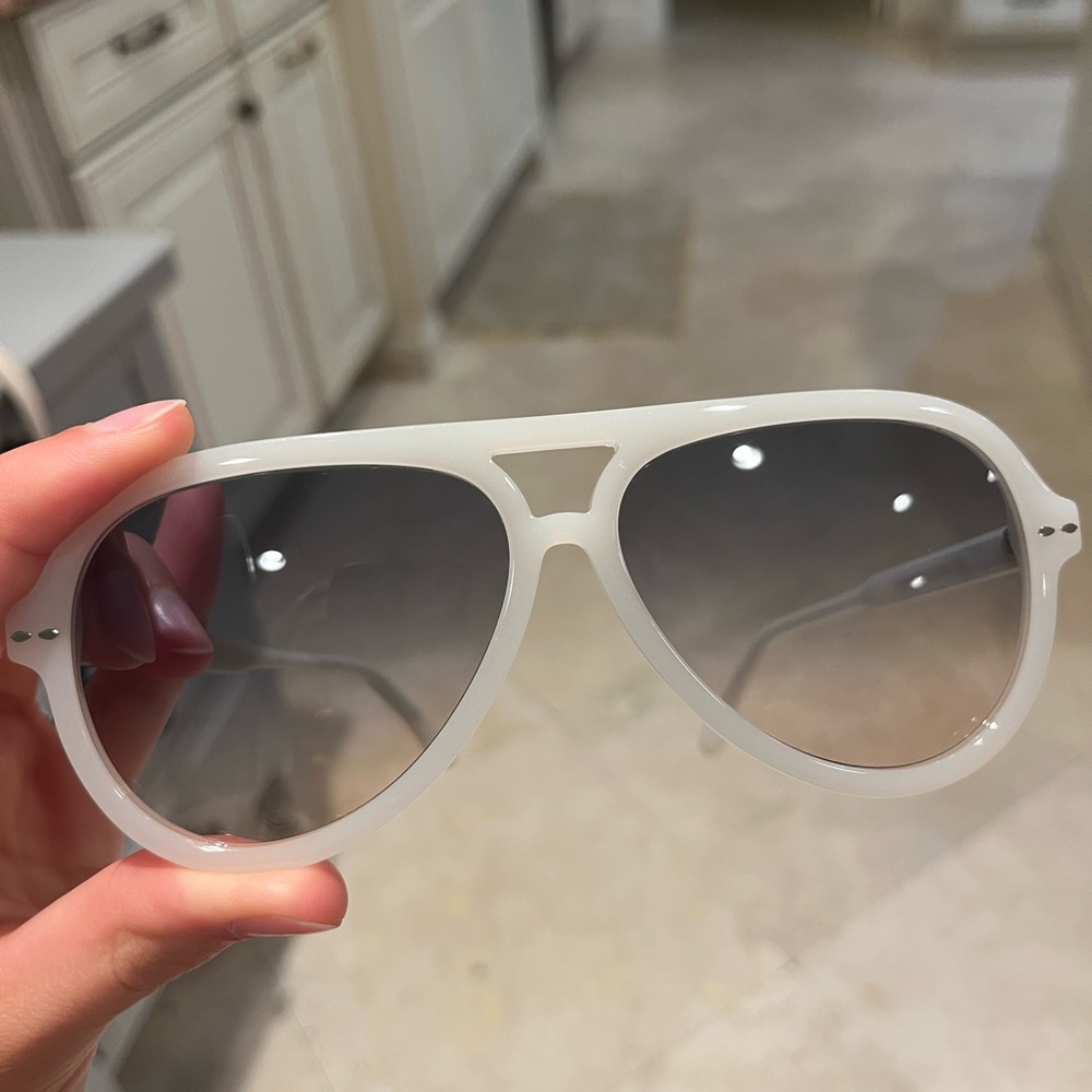 ISABEL MARANT, Women’s Aviator Gradient Sunglasses, white, worn a few times